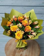 Букет цветов из:  Альстромерии и Розы в Толстово-Васюковском
