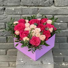 Цветочная композиция из Розы в коробке в Толстово-Васюковском