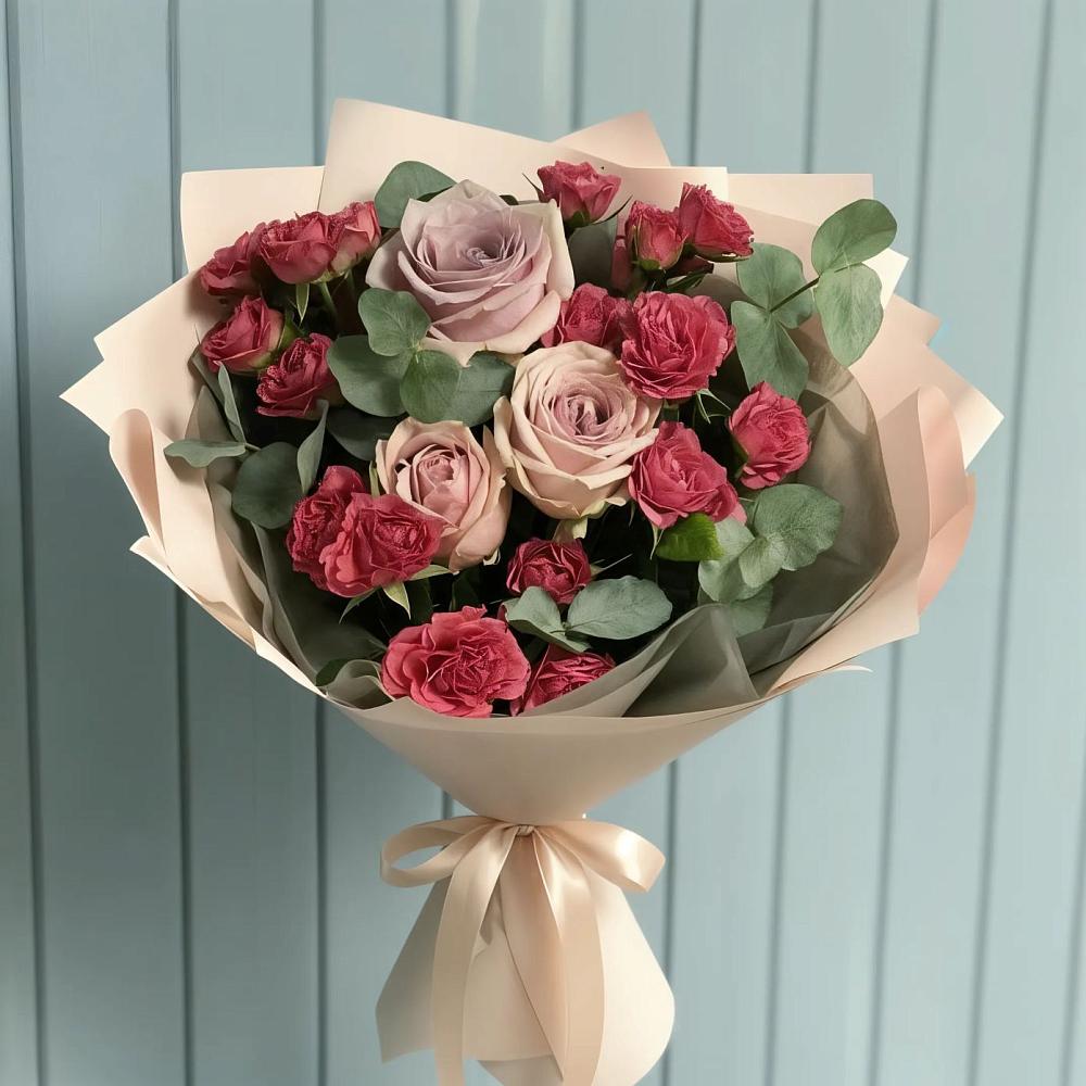 Букет цветов из: Гвоздики и Розы в Толстово-Васюковском