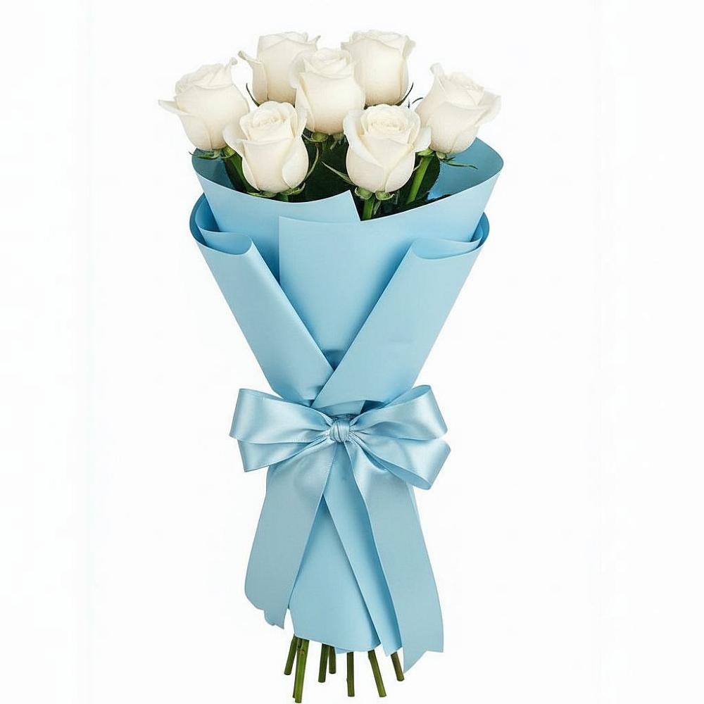 Букет 7 белых роз Проуд в Толстово-Васюковском