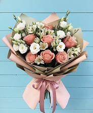 Букет цветов из:  Розы, Альстромерии и Лизиантусы #REPLACE_PRED# Толстово-Васюковском