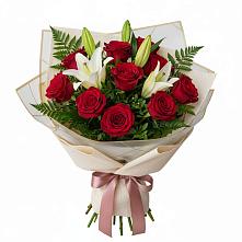 Букет цветов из:  Лилии и Розы в Толстово-Васюковском