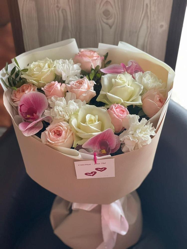 Букет цветов из: Орхидеи, Розы и Гвоздики в Толстово-Васюковском