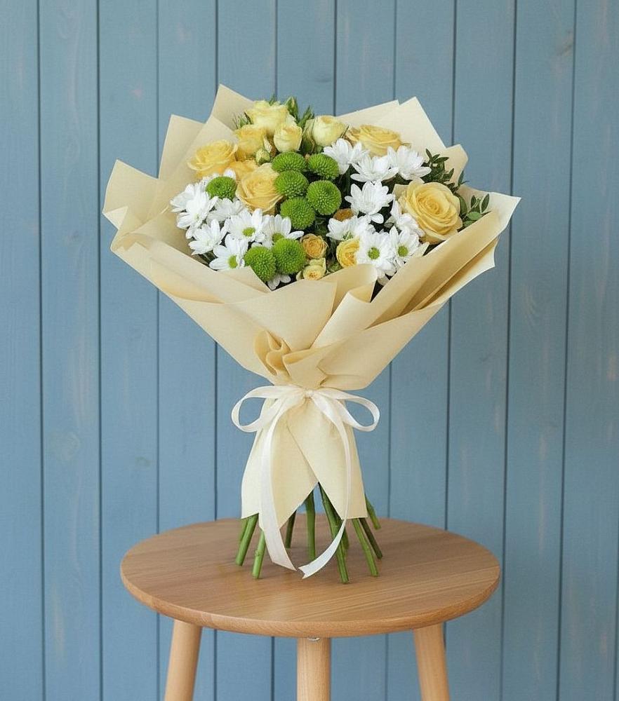 Букет цветов из: Хризантемы и Розы в Толстово-Васюковском