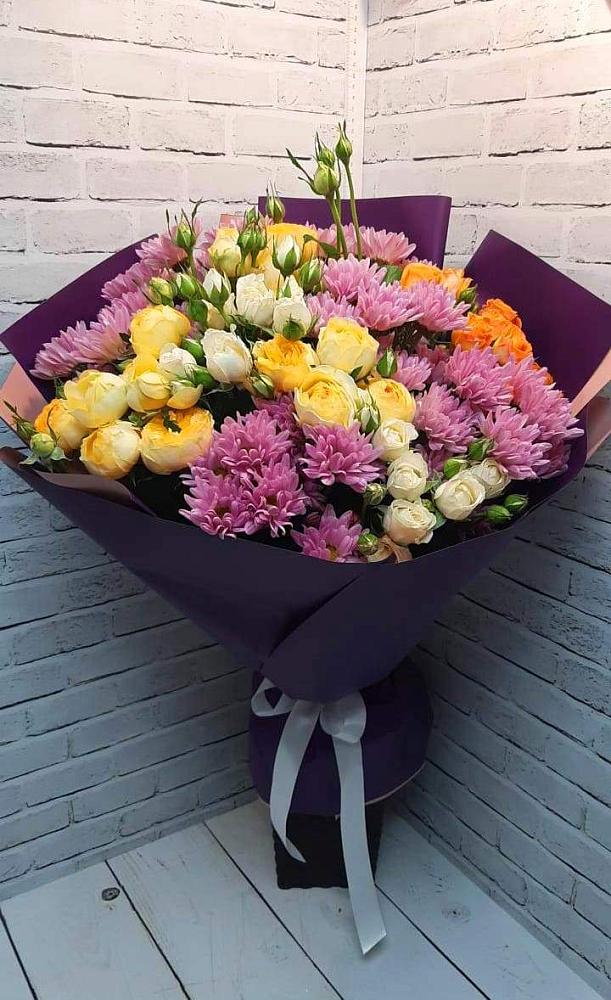 Букет цветов из: Хризантемы и Розы в Толстово-Васюковском
