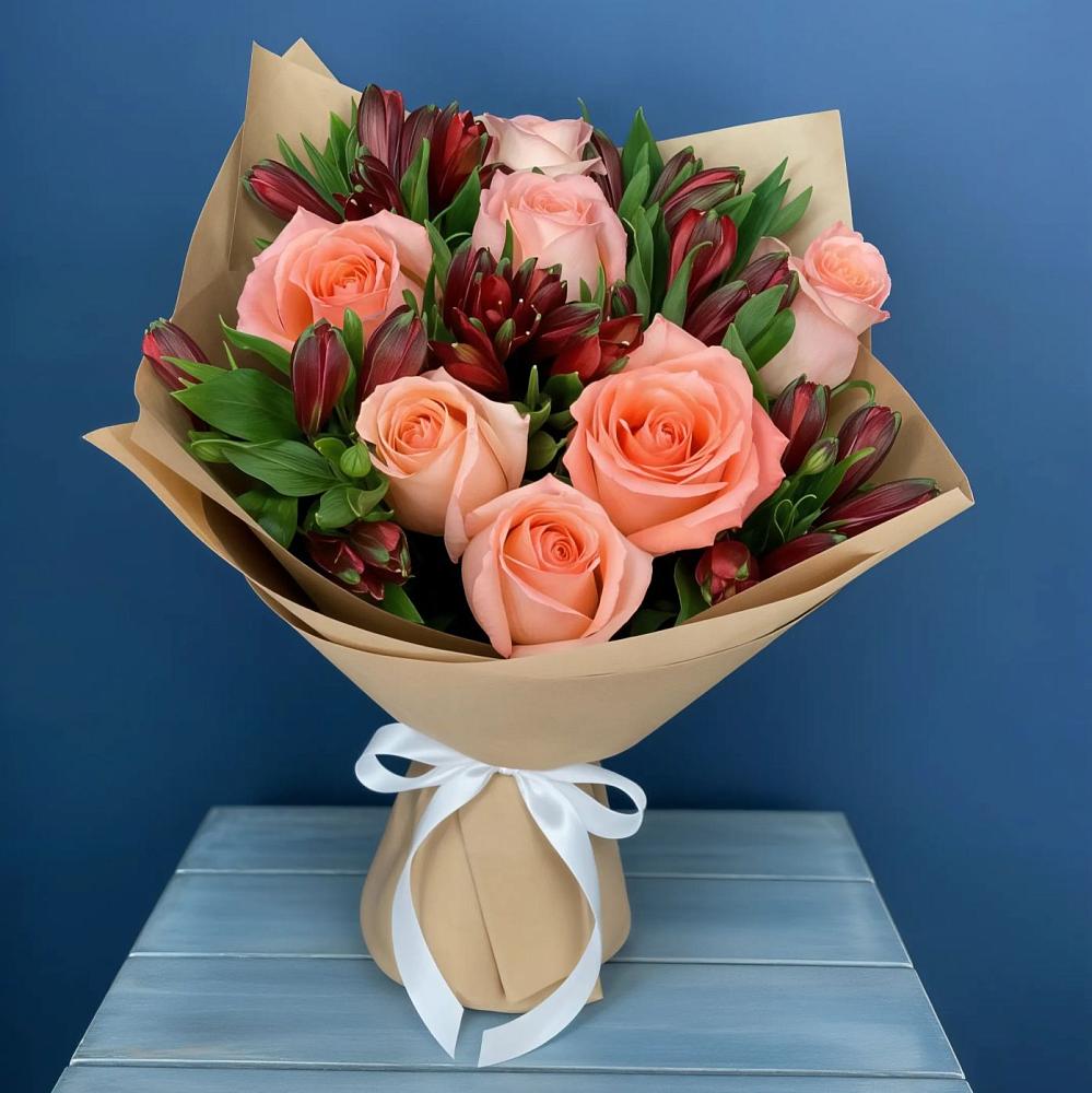 Букет цветов из: Розы и Альстромерии в Толстово-Васюковском