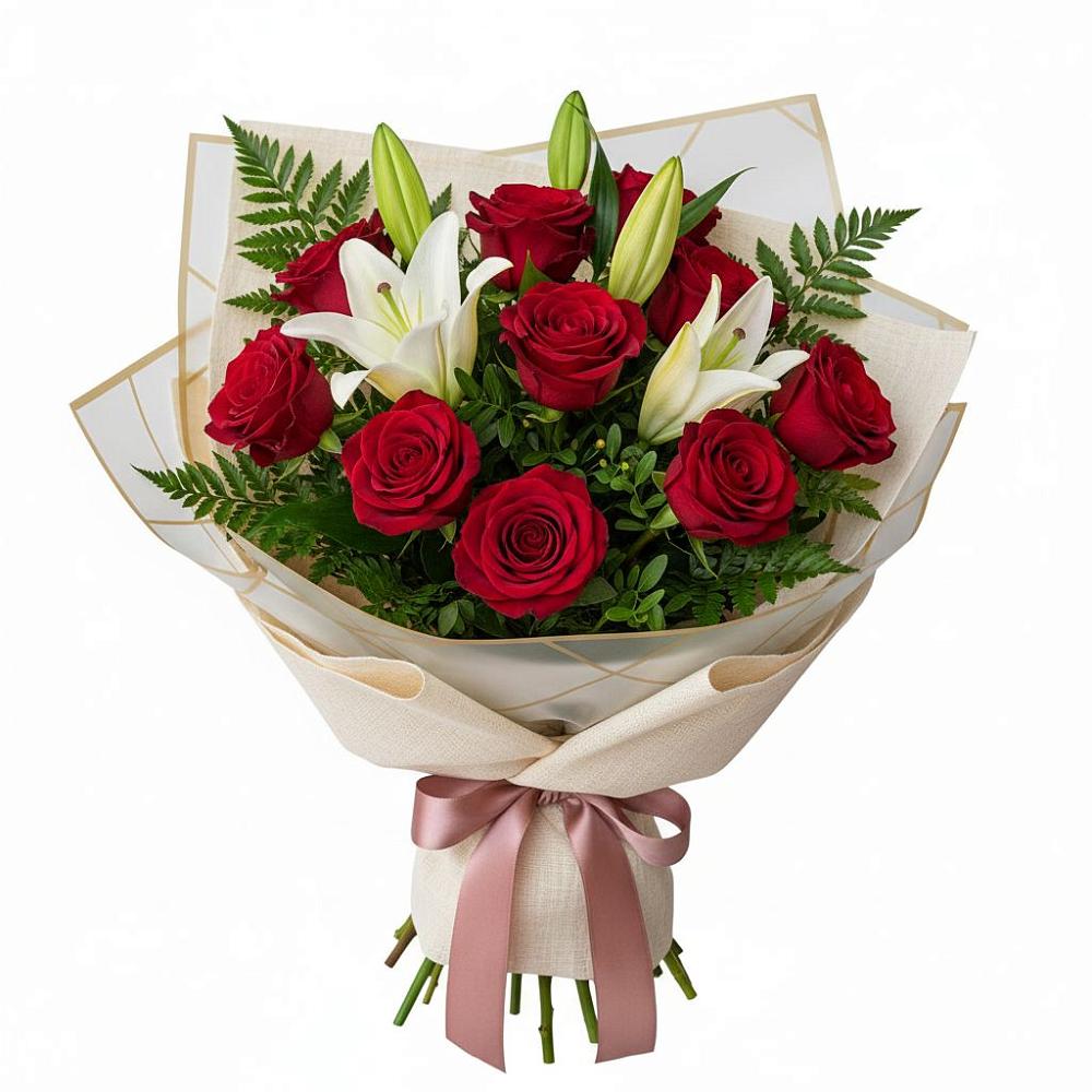 Букет цветов из: Лилии и Розы в Толстово-Васюковском