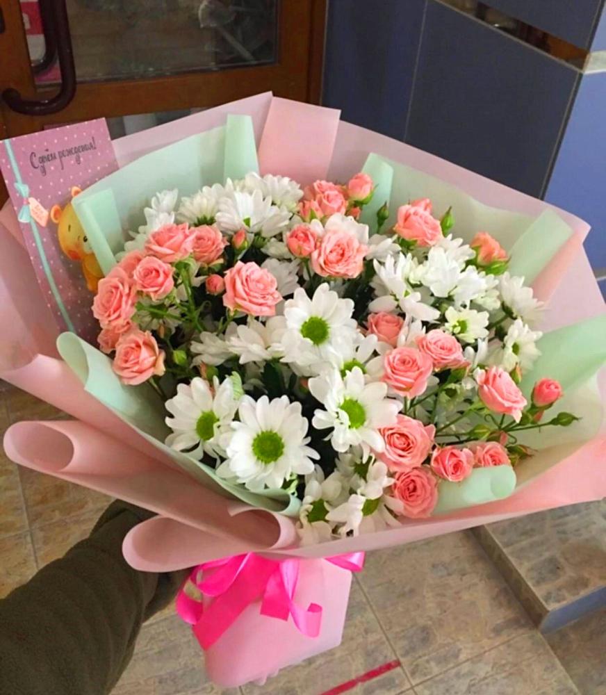 Букет цветов из: Розы и Хризантемы в Толстово-Васюковском