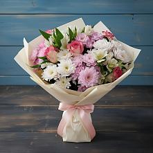 Букет цветов из:  Хризантемы, Альстромерии и Розы в Толстово-Васюковском