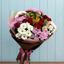 Букет цветов из:  Розы, Хризантемы и Альстромерии в Толстово-Васюковском