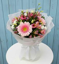 Букет цветов из:  Герберы, Альстромерии и Лизиантусы в Толстово-Васюковском