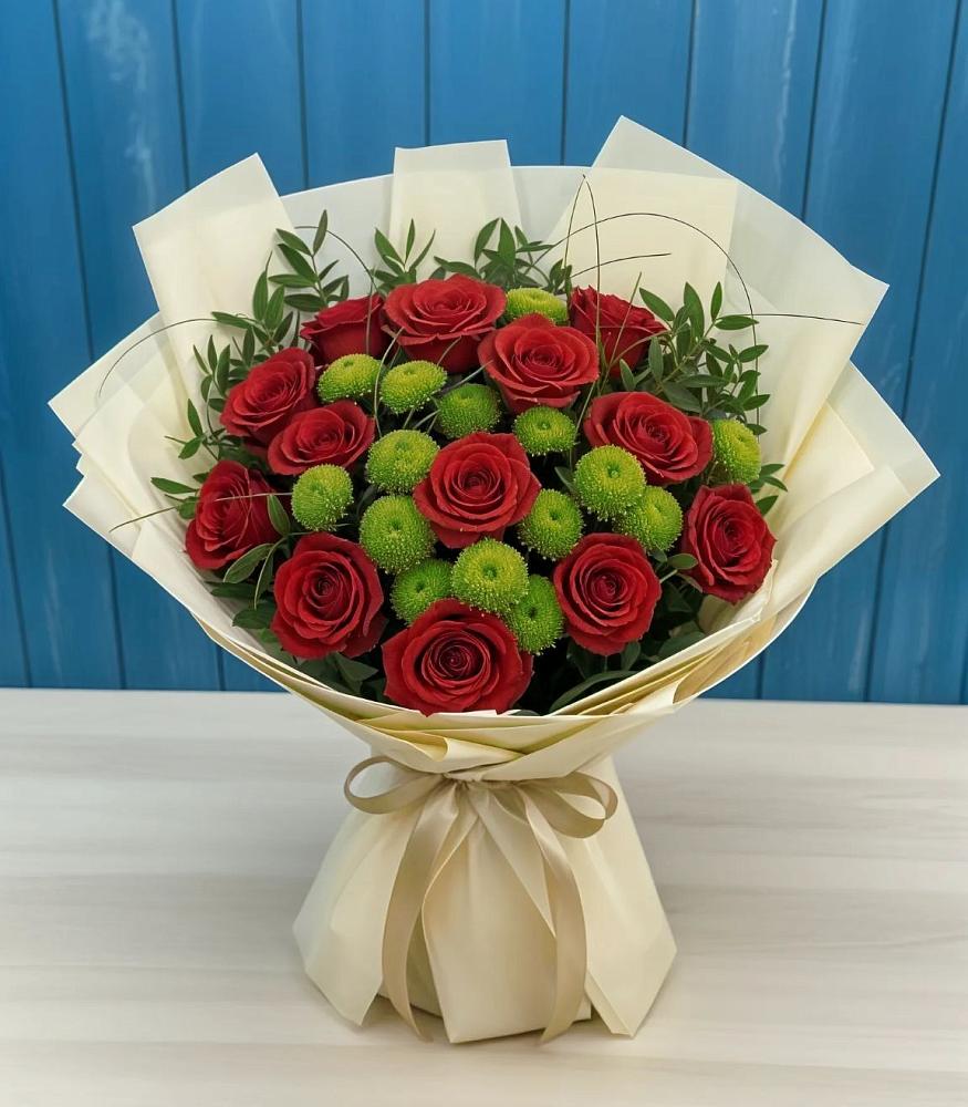 Букет цветов из: Розы и Хризантемы в Толстово-Васюковском