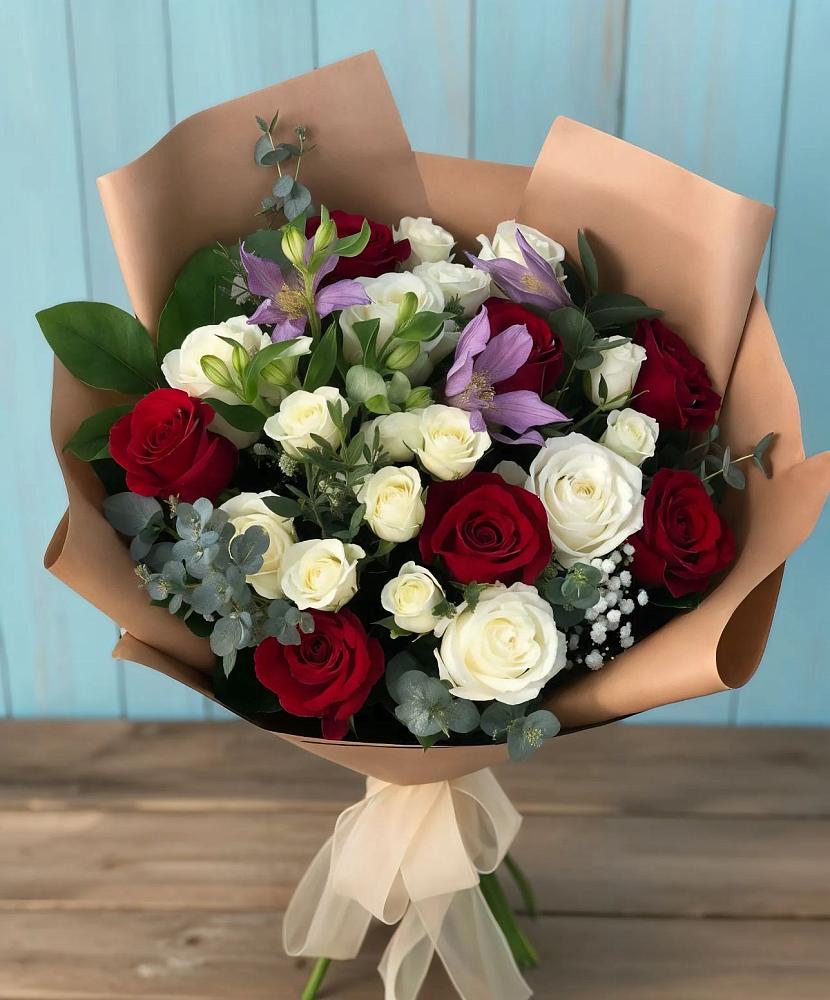 Букет цветов из: Розы и Альстромерии в Толстово-Васюковском