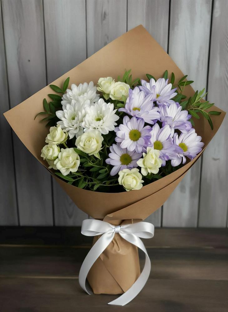 Букет цветов из: Хризантемы и Розы в Толстово-Васюковском